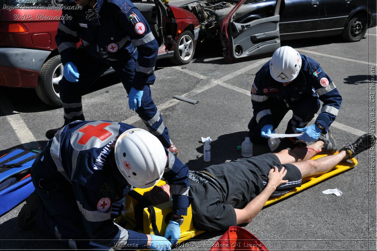 Vernante  - 7 agosto 2010 - Simulazione CRI Limone -  Croce Rossa Italiana - Ispettorato Regionale Volontari del Soccorso Piemonte