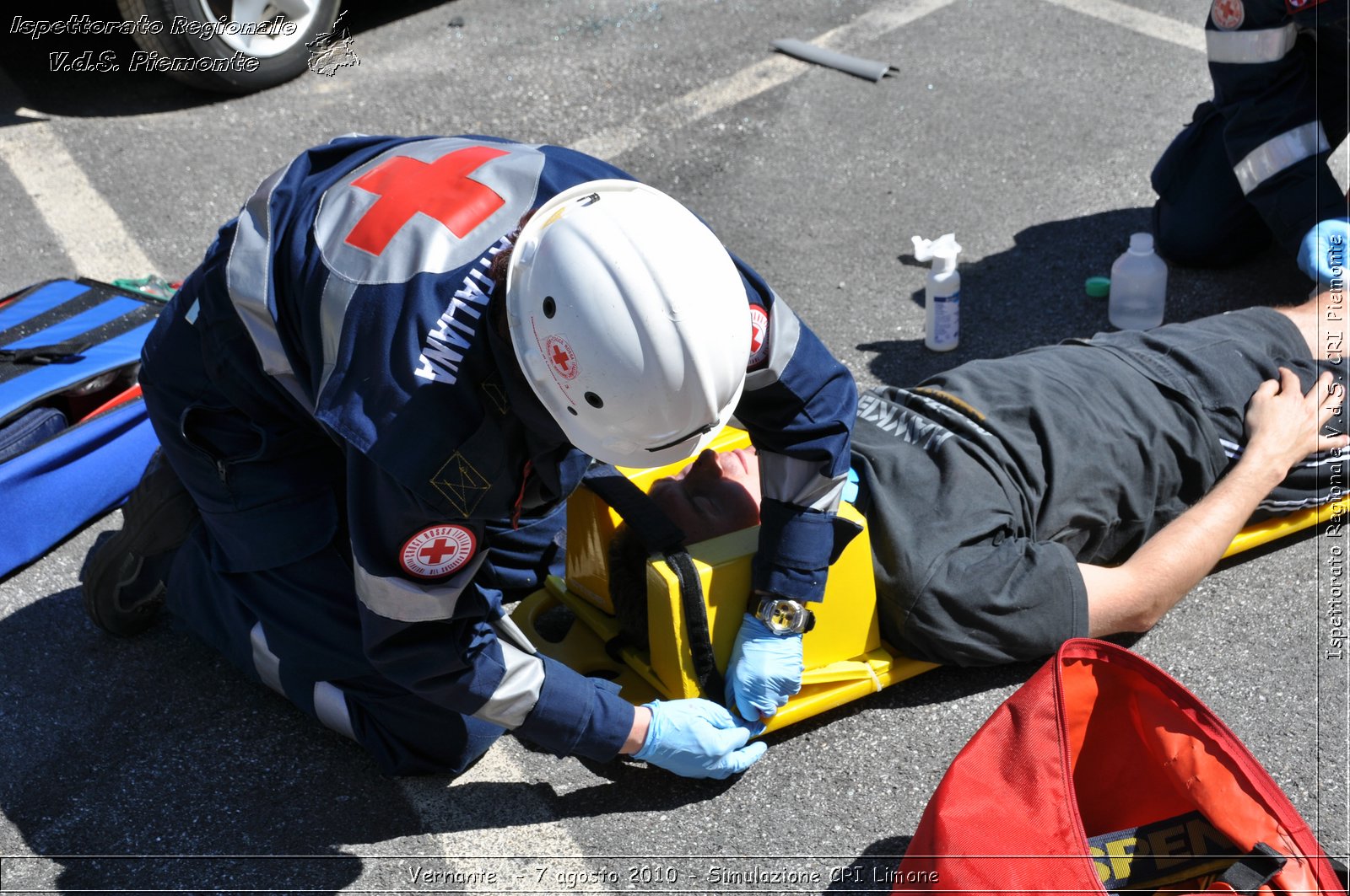 Vernante  - 7 agosto 2010 - Simulazione CRI Limone -  Croce Rossa Italiana - Ispettorato Regionale Volontari del Soccorso Piemonte