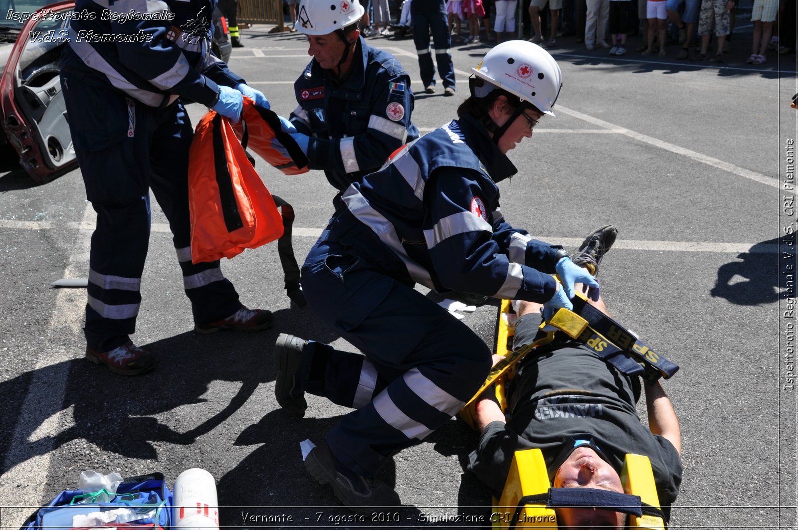 Vernante  - 7 agosto 2010 - Simulazione CRI Limone -  Croce Rossa Italiana - Ispettorato Regionale Volontari del Soccorso Piemonte