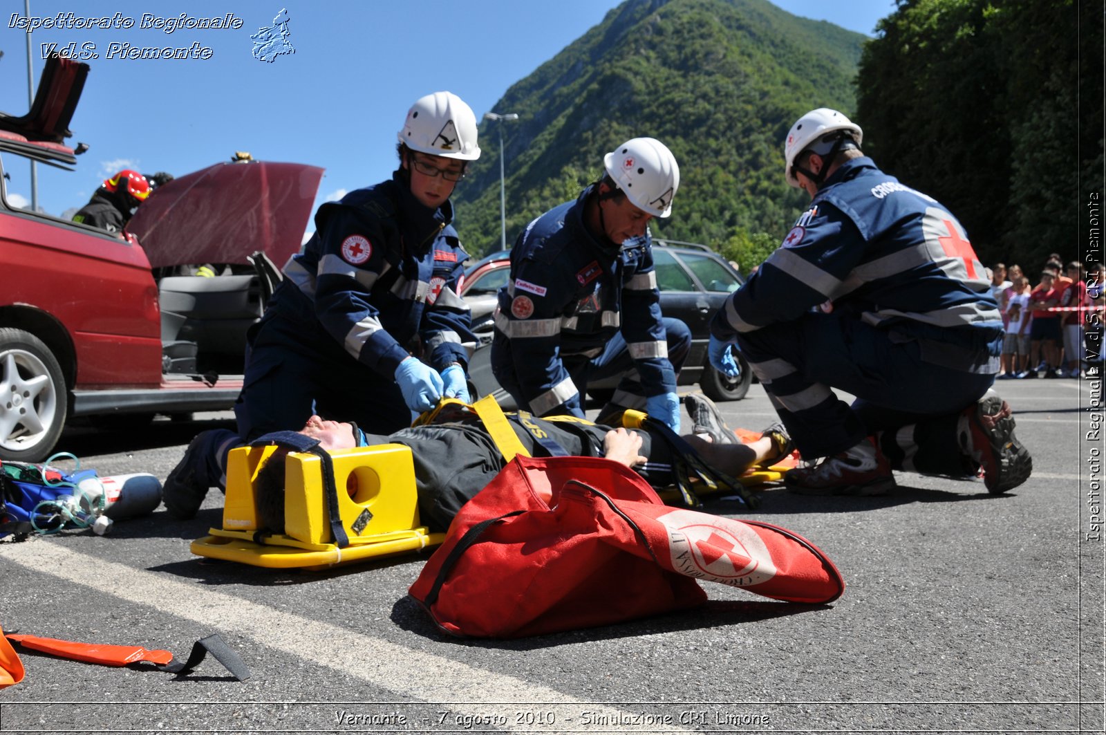 Vernante  - 7 agosto 2010 - Simulazione CRI Limone -  Croce Rossa Italiana - Ispettorato Regionale Volontari del Soccorso Piemonte