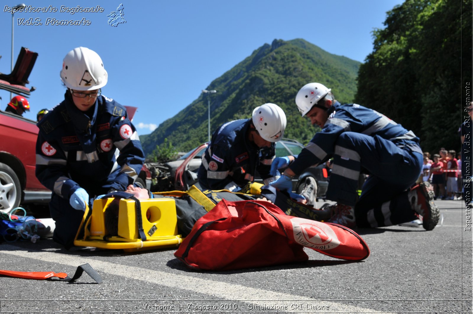 Vernante  - 7 agosto 2010 - Simulazione CRI Limone -  Croce Rossa Italiana - Ispettorato Regionale Volontari del Soccorso Piemonte