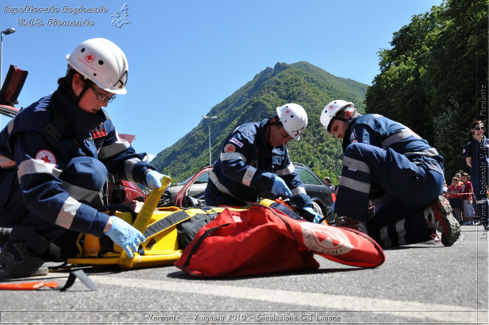 Vernante  - 7 agosto 2010 - Simulazione CRI Limone -  Croce Rossa Italiana - Ispettorato Regionale Volontari del Soccorso Piemonte