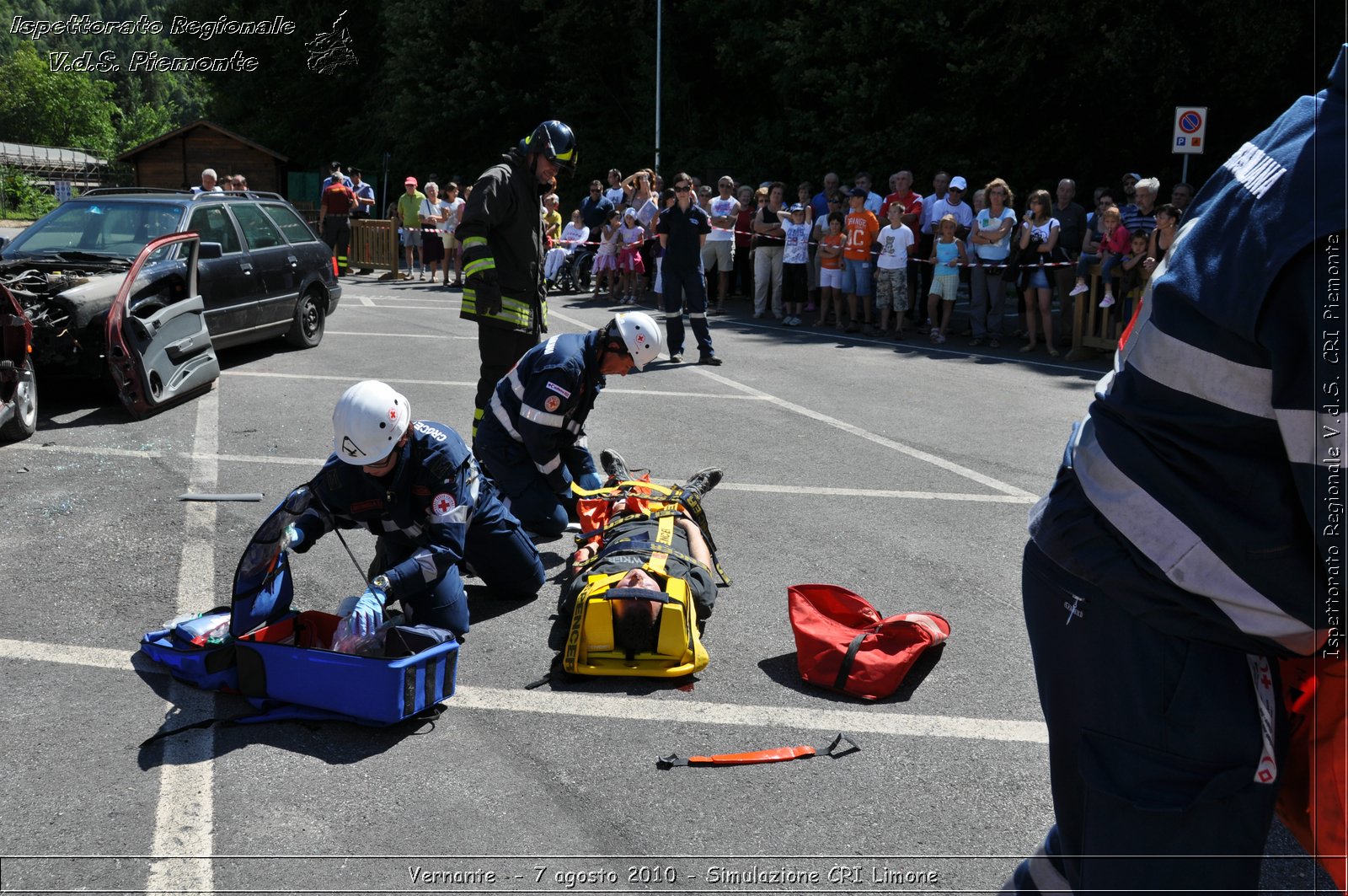 Vernante  - 7 agosto 2010 - Simulazione CRI Limone -  Croce Rossa Italiana - Ispettorato Regionale Volontari del Soccorso Piemonte