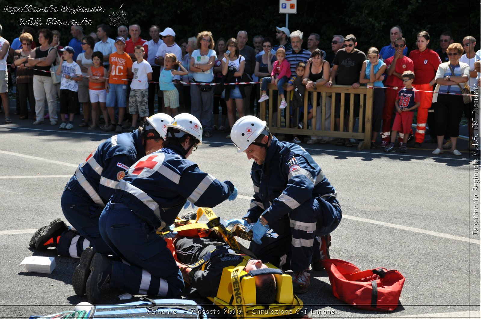 Vernante  - 7 agosto 2010 - Simulazione CRI Limone -  Croce Rossa Italiana - Ispettorato Regionale Volontari del Soccorso Piemonte