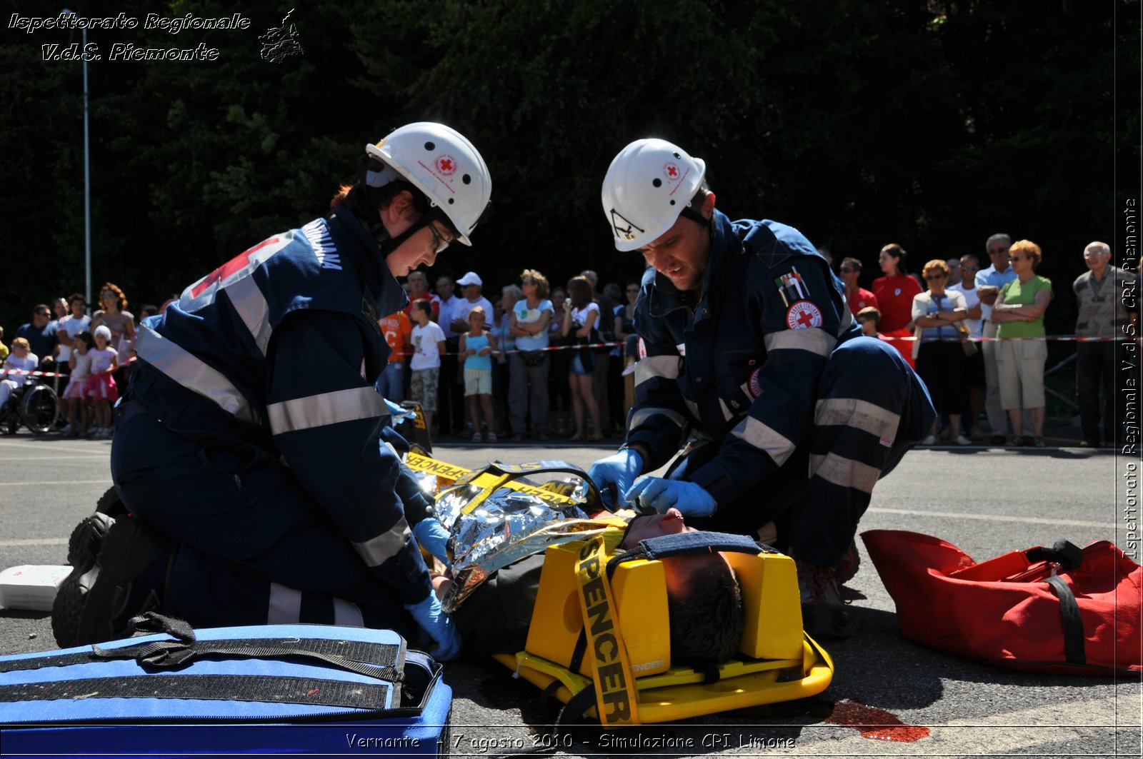 Vernante  - 7 agosto 2010 - Simulazione CRI Limone -  Croce Rossa Italiana - Ispettorato Regionale Volontari del Soccorso Piemonte