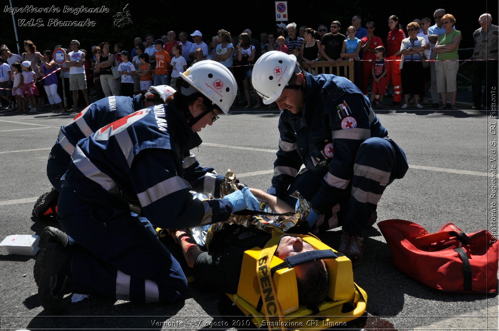 Vernante  - 7 agosto 2010 - Simulazione CRI Limone -  Croce Rossa Italiana - Ispettorato Regionale Volontari del Soccorso Piemonte