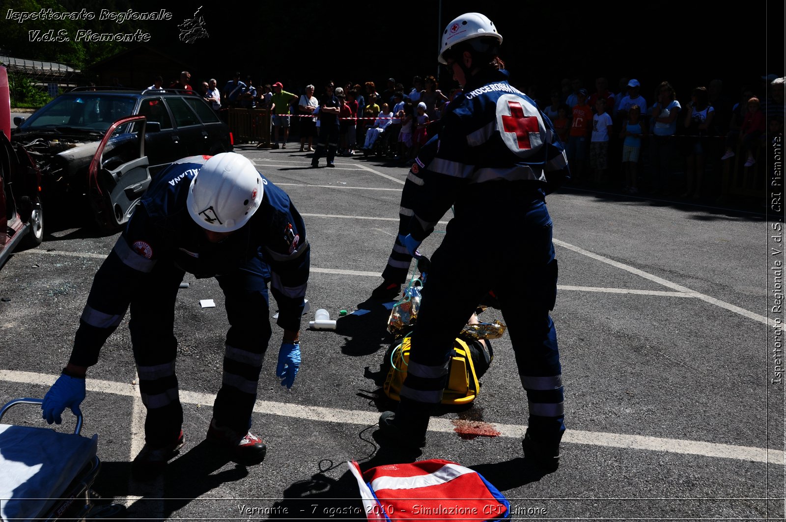 Vernante  - 7 agosto 2010 - Simulazione CRI Limone -  Croce Rossa Italiana - Ispettorato Regionale Volontari del Soccorso Piemonte