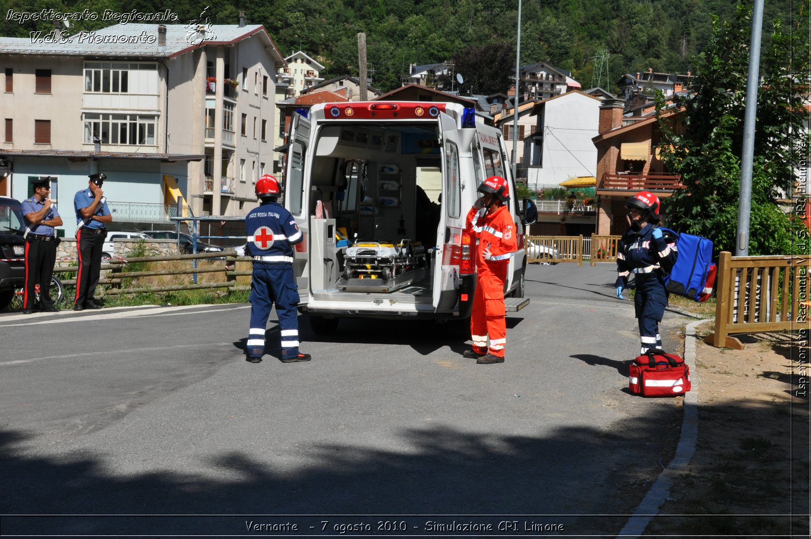 Vernante  - 7 agosto 2010 - Simulazione CRI Limone -  Croce Rossa Italiana - Ispettorato Regionale Volontari del Soccorso Piemonte