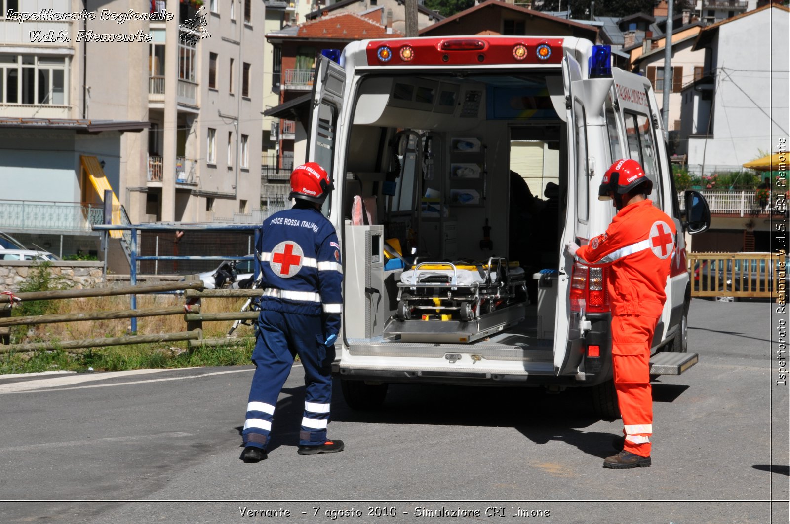 Vernante  - 7 agosto 2010 - Simulazione CRI Limone -  Croce Rossa Italiana - Ispettorato Regionale Volontari del Soccorso Piemonte