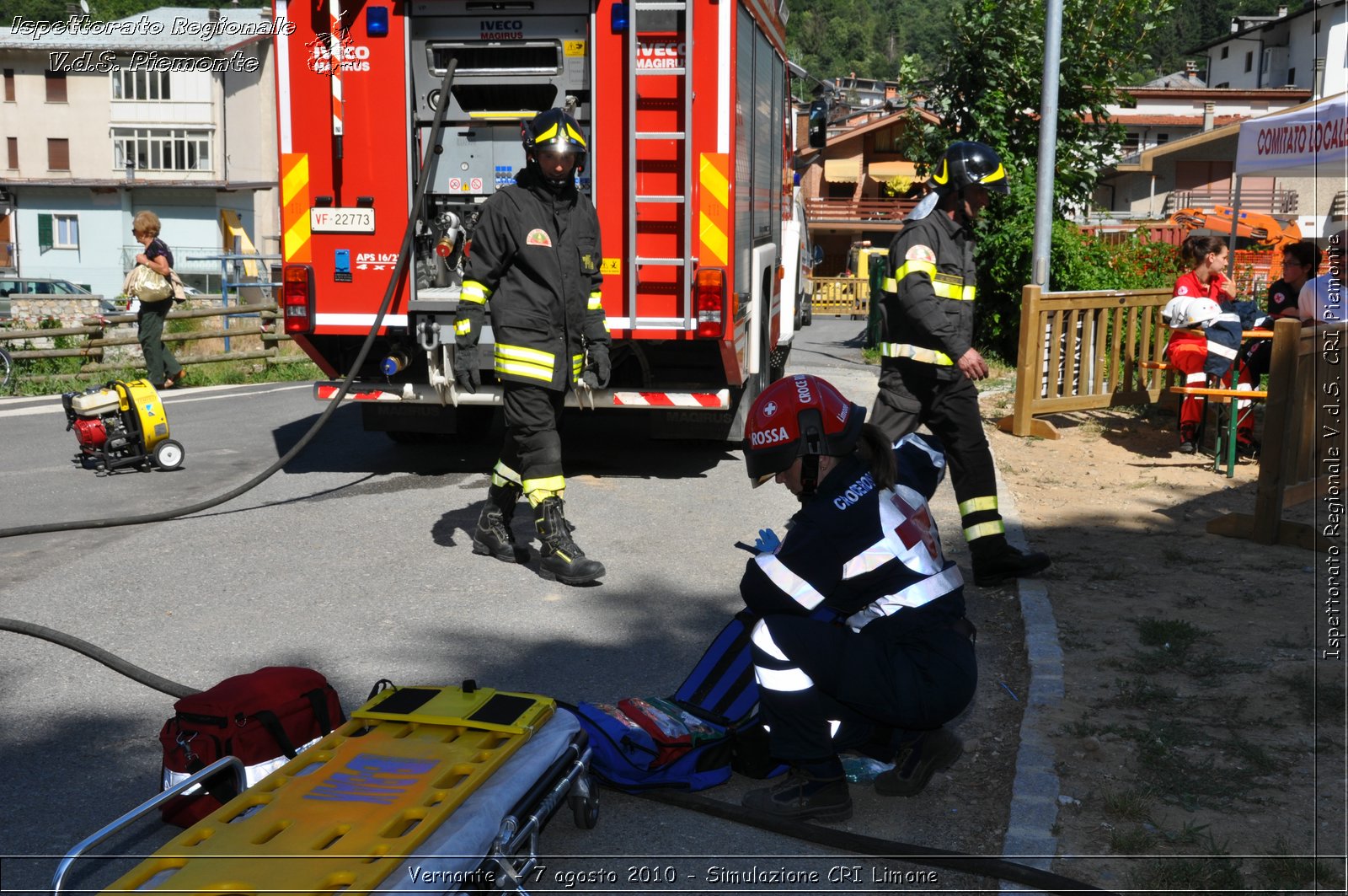 Vernante  - 7 agosto 2010 - Simulazione CRI Limone -  Croce Rossa Italiana - Ispettorato Regionale Volontari del Soccorso Piemonte