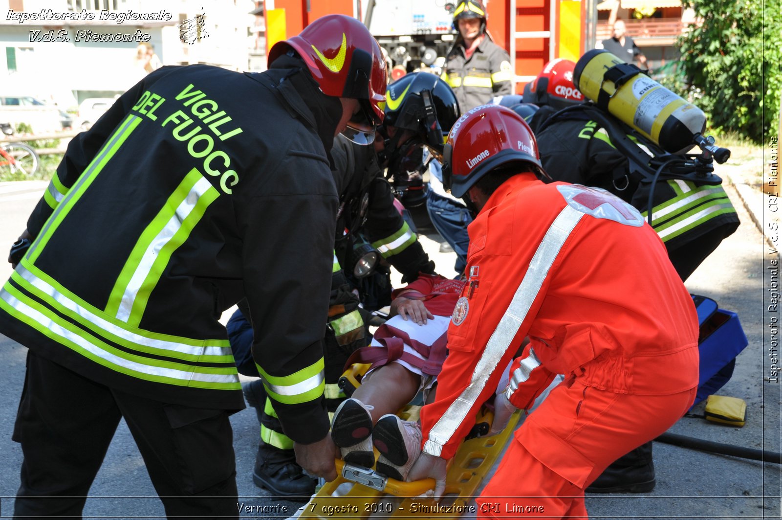 Vernante  - 7 agosto 2010 - Simulazione CRI Limone -  Croce Rossa Italiana - Ispettorato Regionale Volontari del Soccorso Piemonte