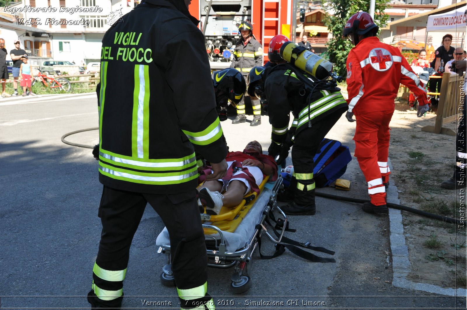 Vernante  - 7 agosto 2010 - Simulazione CRI Limone -  Croce Rossa Italiana - Ispettorato Regionale Volontari del Soccorso Piemonte