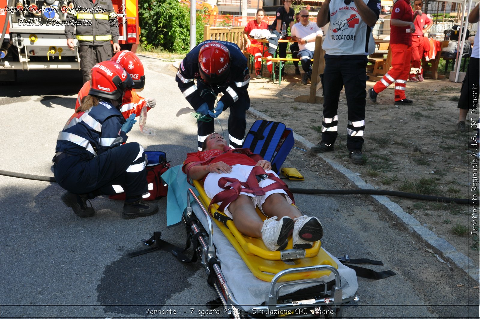 Vernante  - 7 agosto 2010 - Simulazione CRI Limone -  Croce Rossa Italiana - Ispettorato Regionale Volontari del Soccorso Piemonte