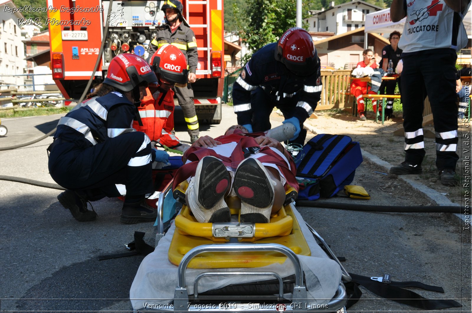 Vernante  - 7 agosto 2010 - Simulazione CRI Limone -  Croce Rossa Italiana - Ispettorato Regionale Volontari del Soccorso Piemonte