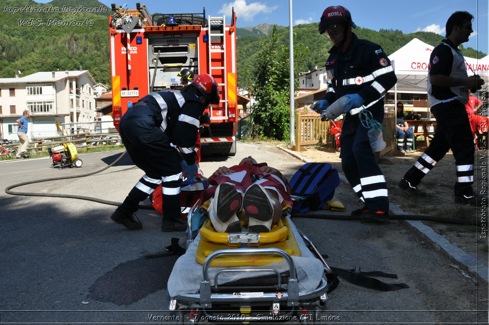 Vernante  - 7 agosto 2010 - Simulazione CRI Limone -  Croce Rossa Italiana - Ispettorato Regionale Volontari del Soccorso Piemonte