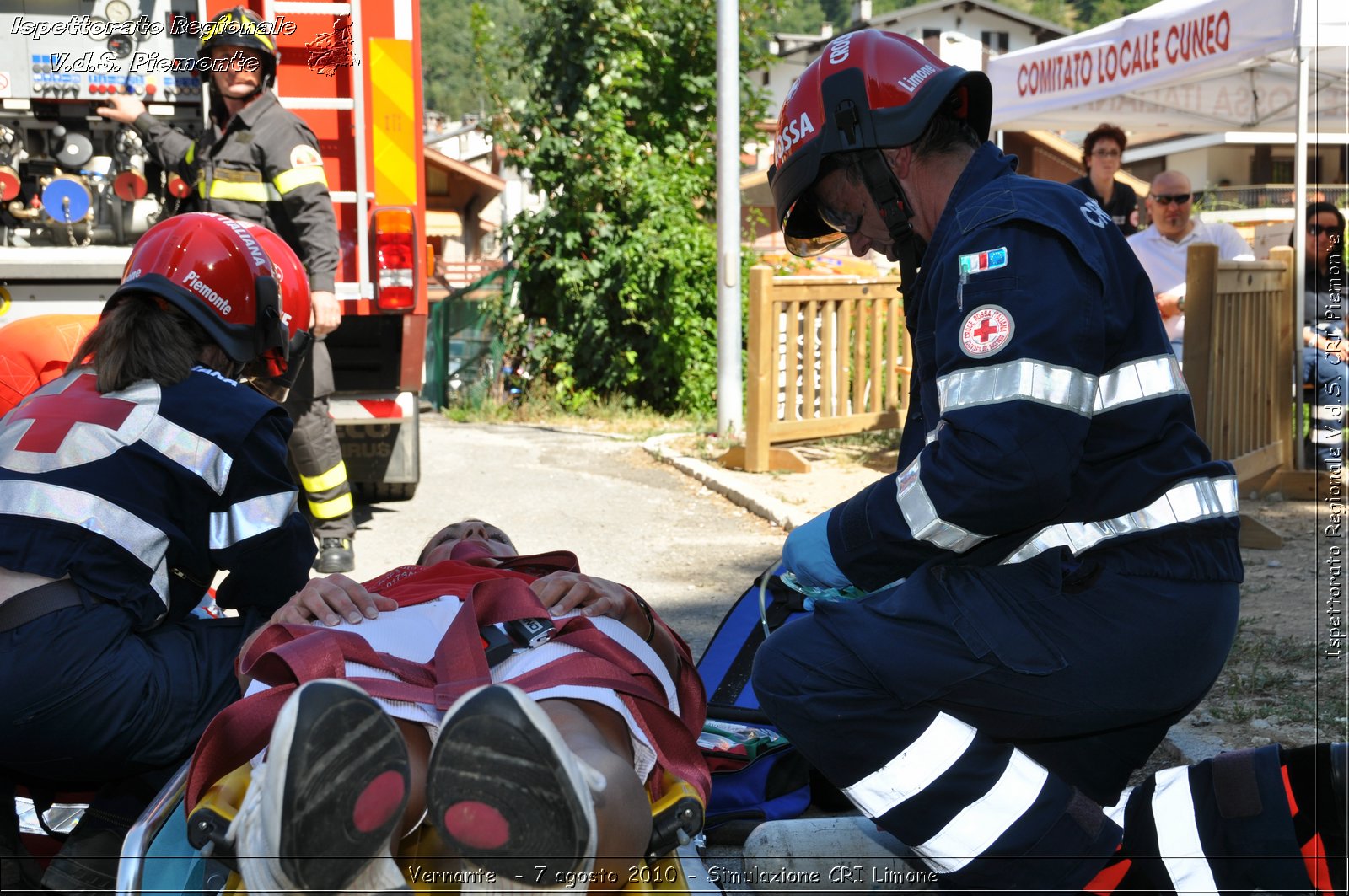 Vernante  - 7 agosto 2010 - Simulazione CRI Limone -  Croce Rossa Italiana - Ispettorato Regionale Volontari del Soccorso Piemonte