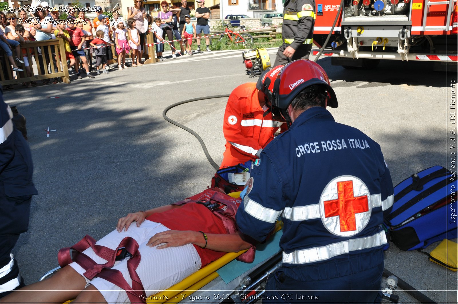 Vernante  - 7 agosto 2010 - Simulazione CRI Limone -  Croce Rossa Italiana - Ispettorato Regionale Volontari del Soccorso Piemonte