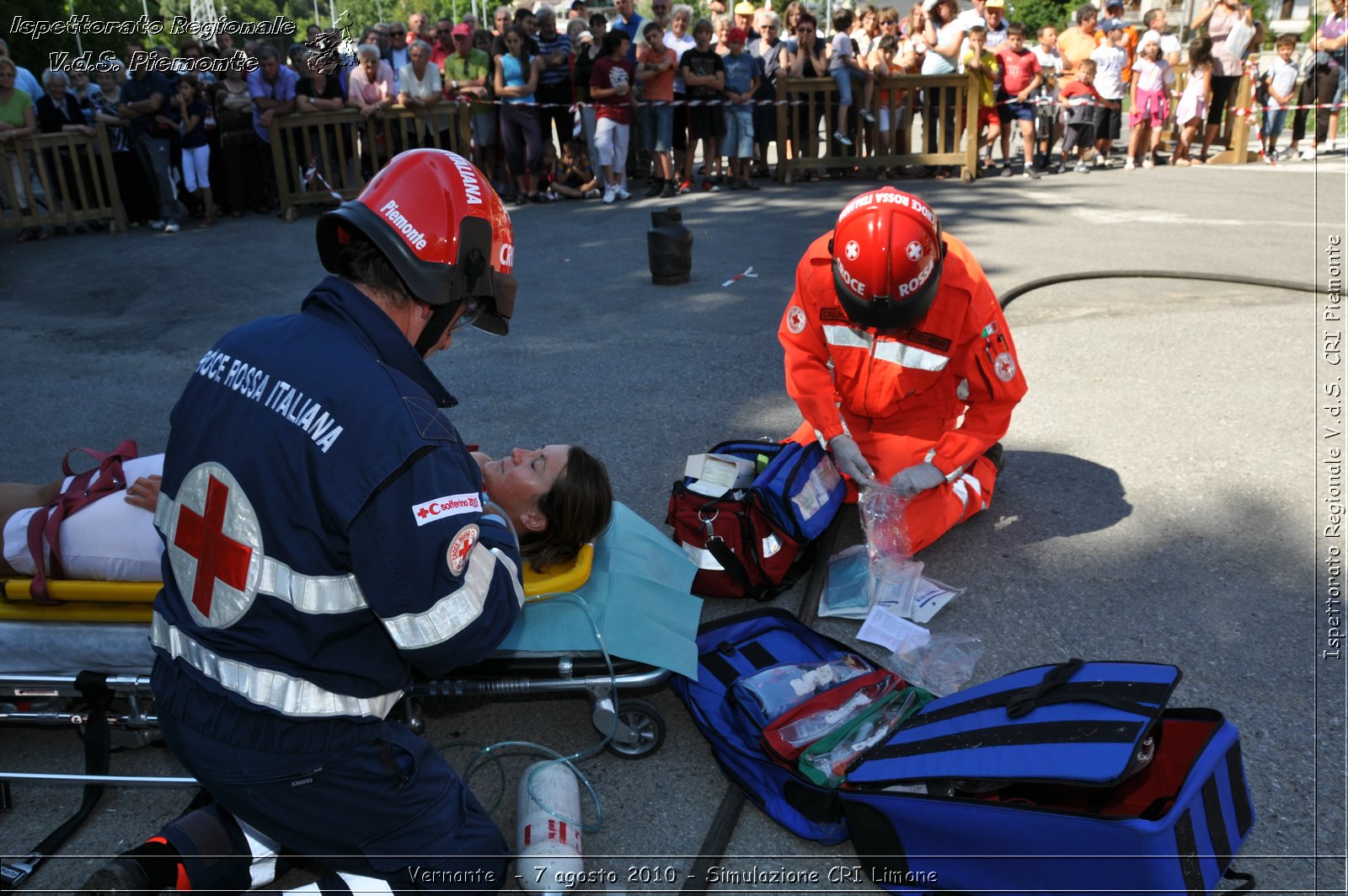 Vernante  - 7 agosto 2010 - Simulazione CRI Limone -  Croce Rossa Italiana - Ispettorato Regionale Volontari del Soccorso Piemonte