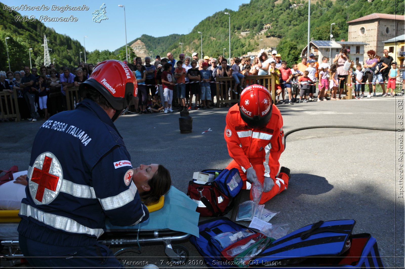 Vernante  - 7 agosto 2010 - Simulazione CRI Limone -  Croce Rossa Italiana - Ispettorato Regionale Volontari del Soccorso Piemonte