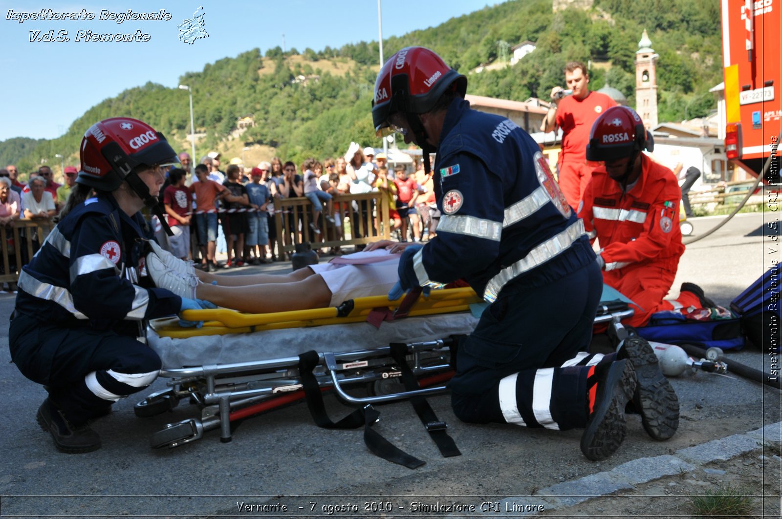 Vernante  - 7 agosto 2010 - Simulazione CRI Limone -  Croce Rossa Italiana - Ispettorato Regionale Volontari del Soccorso Piemonte