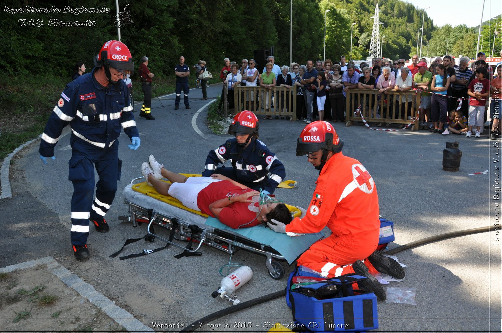 Vernante  - 7 agosto 2010 - Simulazione CRI Limone -  Croce Rossa Italiana - Ispettorato Regionale Volontari del Soccorso Piemonte