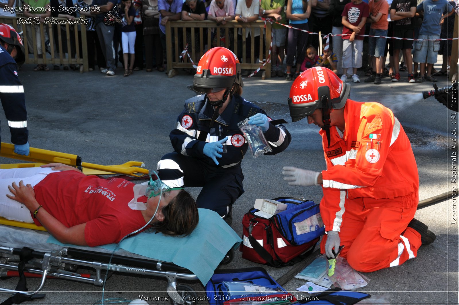 Vernante  - 7 agosto 2010 - Simulazione CRI Limone -  Croce Rossa Italiana - Ispettorato Regionale Volontari del Soccorso Piemonte