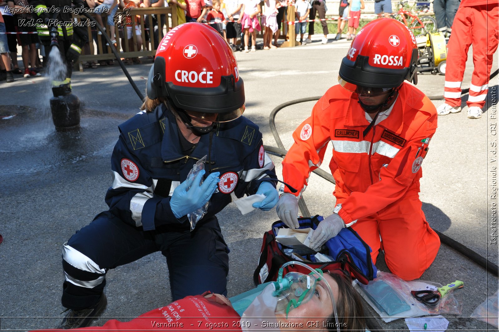 Vernante  - 7 agosto 2010 - Simulazione CRI Limone -  Croce Rossa Italiana - Ispettorato Regionale Volontari del Soccorso Piemonte