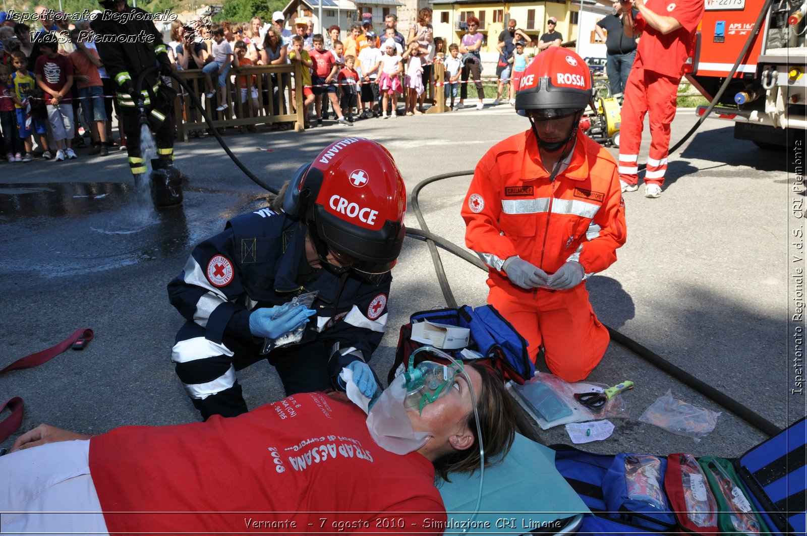 Vernante  - 7 agosto 2010 - Simulazione CRI Limone -  Croce Rossa Italiana - Ispettorato Regionale Volontari del Soccorso Piemonte