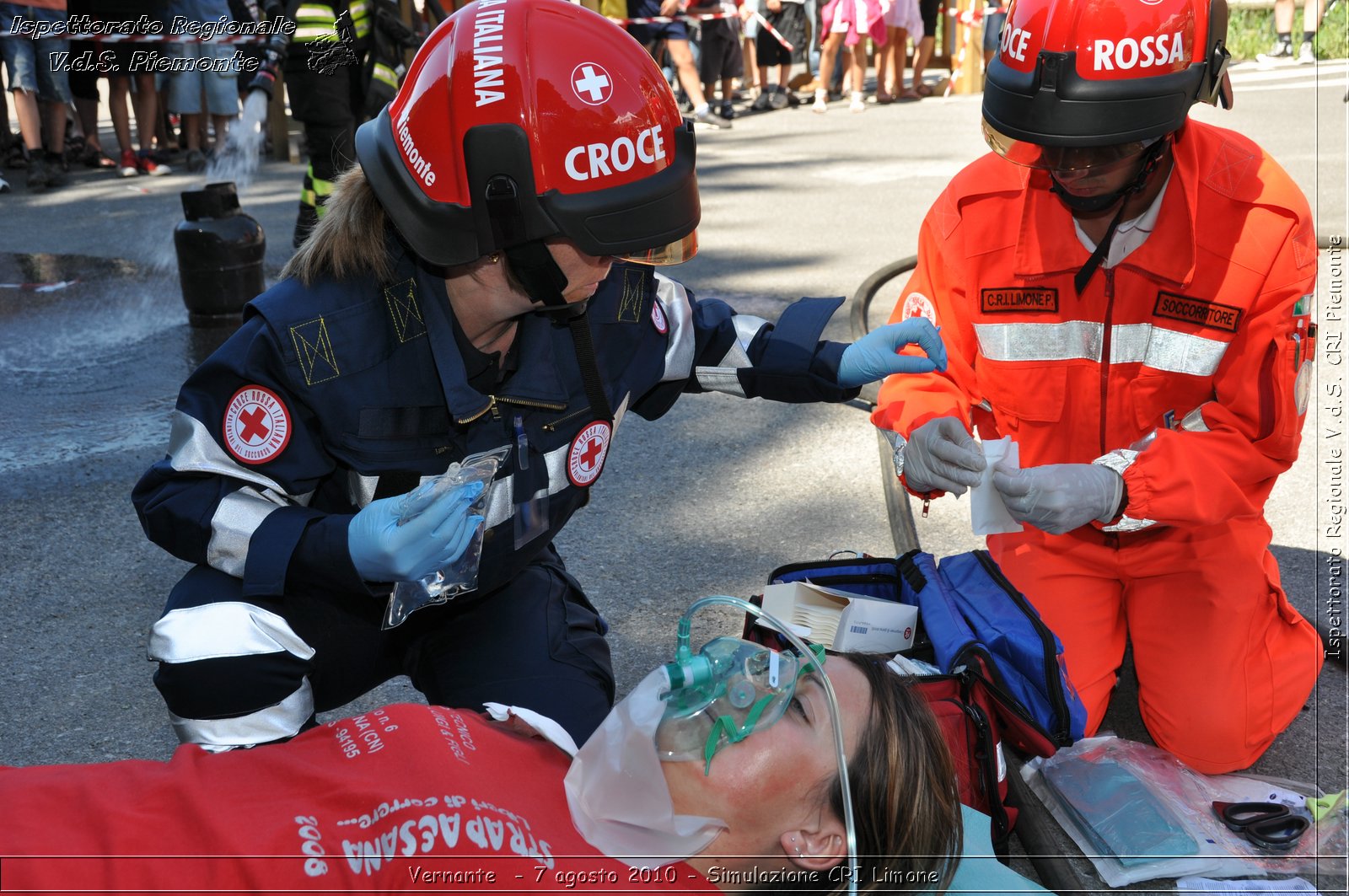 Vernante  - 7 agosto 2010 - Simulazione CRI Limone -  Croce Rossa Italiana - Ispettorato Regionale Volontari del Soccorso Piemonte