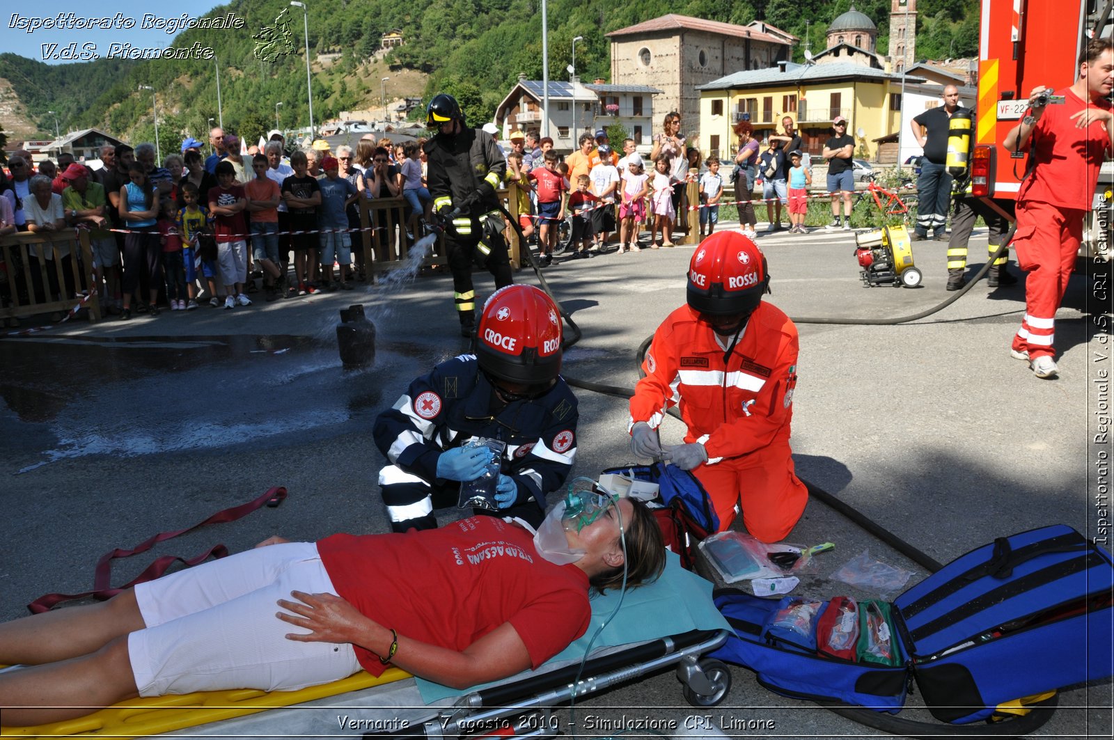 Vernante  - 7 agosto 2010 - Simulazione CRI Limone -  Croce Rossa Italiana - Ispettorato Regionale Volontari del Soccorso Piemonte