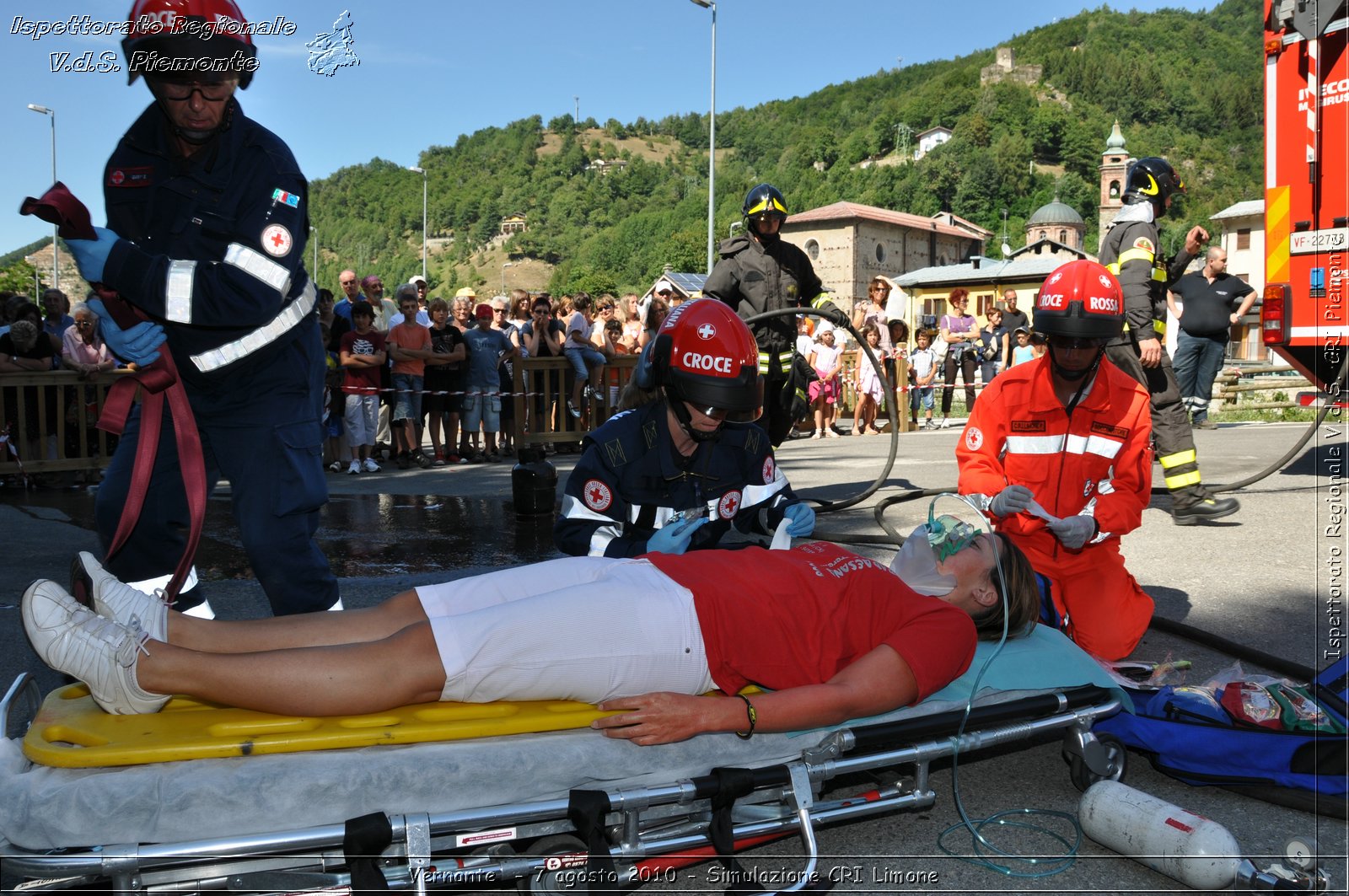 Vernante  - 7 agosto 2010 - Simulazione CRI Limone -  Croce Rossa Italiana - Ispettorato Regionale Volontari del Soccorso Piemonte