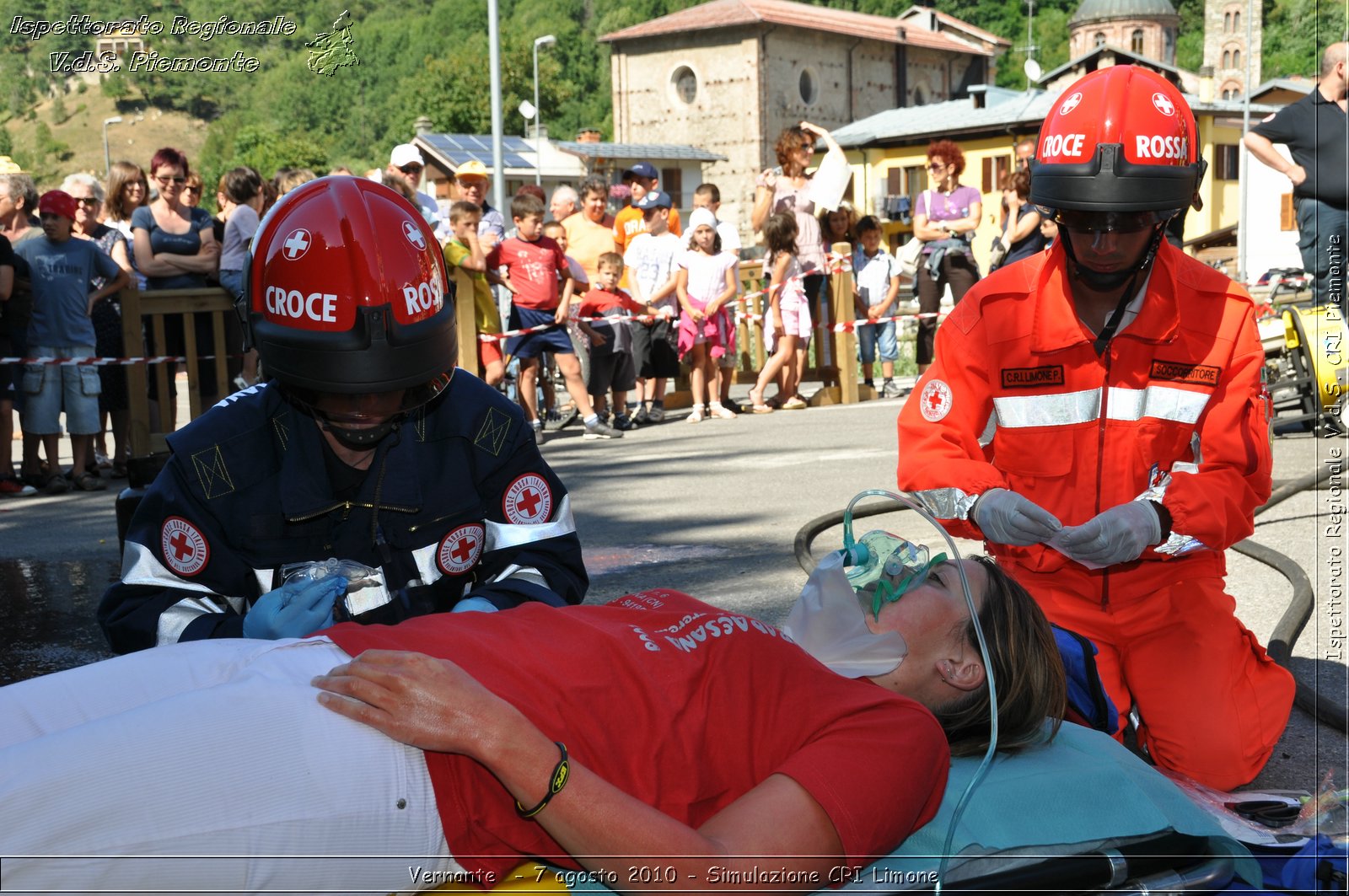 Vernante  - 7 agosto 2010 - Simulazione CRI Limone -  Croce Rossa Italiana - Ispettorato Regionale Volontari del Soccorso Piemonte