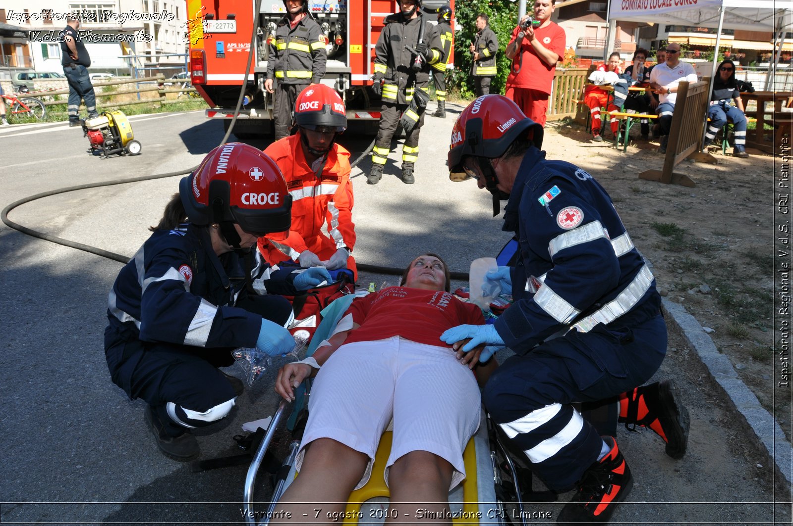 Vernante  - 7 agosto 2010 - Simulazione CRI Limone -  Croce Rossa Italiana - Ispettorato Regionale Volontari del Soccorso Piemonte