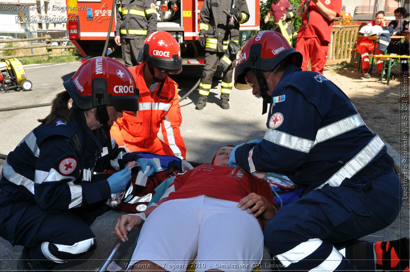 Vernante  - 7 agosto 2010 - Simulazione CRI Limone -  Croce Rossa Italiana - Ispettorato Regionale Volontari del Soccorso Piemonte