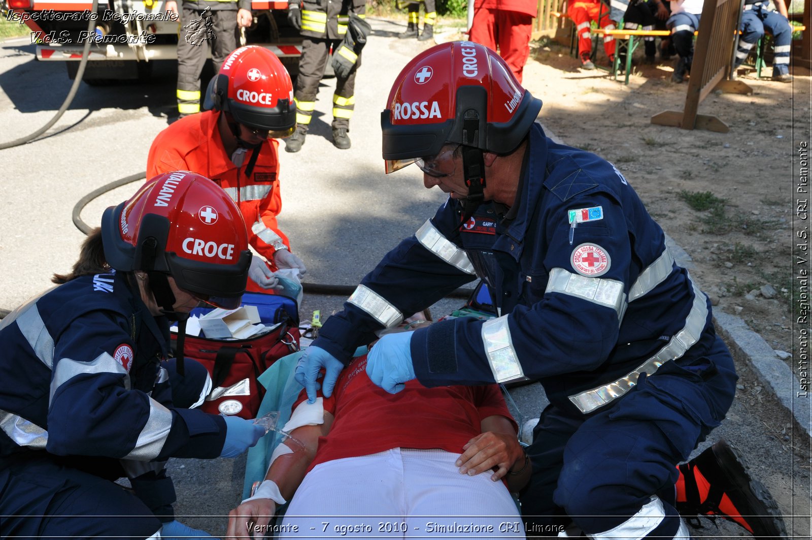 Vernante  - 7 agosto 2010 - Simulazione CRI Limone -  Croce Rossa Italiana - Ispettorato Regionale Volontari del Soccorso Piemonte