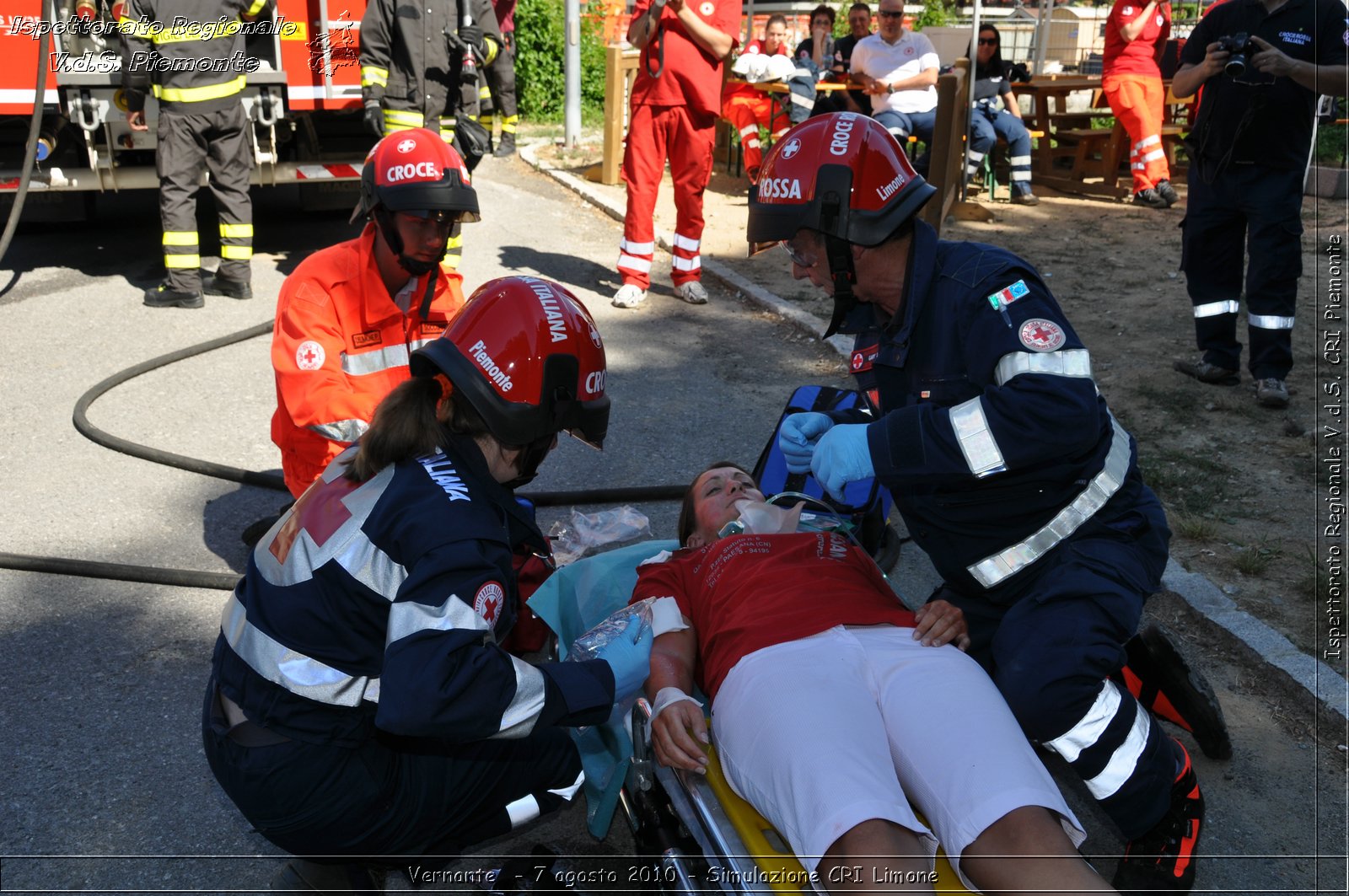 Vernante  - 7 agosto 2010 - Simulazione CRI Limone -  Croce Rossa Italiana - Ispettorato Regionale Volontari del Soccorso Piemonte