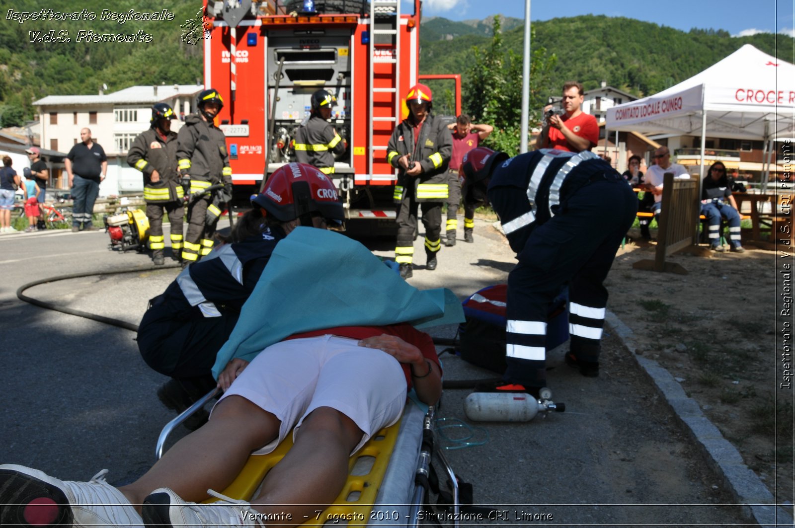 Vernante  - 7 agosto 2010 - Simulazione CRI Limone -  Croce Rossa Italiana - Ispettorato Regionale Volontari del Soccorso Piemonte