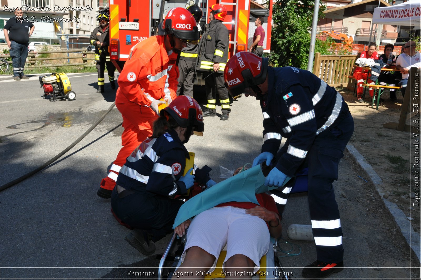 Vernante  - 7 agosto 2010 - Simulazione CRI Limone -  Croce Rossa Italiana - Ispettorato Regionale Volontari del Soccorso Piemonte