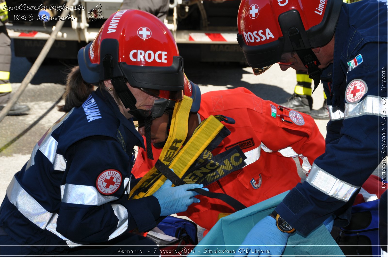 Vernante  - 7 agosto 2010 - Simulazione CRI Limone -  Croce Rossa Italiana - Ispettorato Regionale Volontari del Soccorso Piemonte