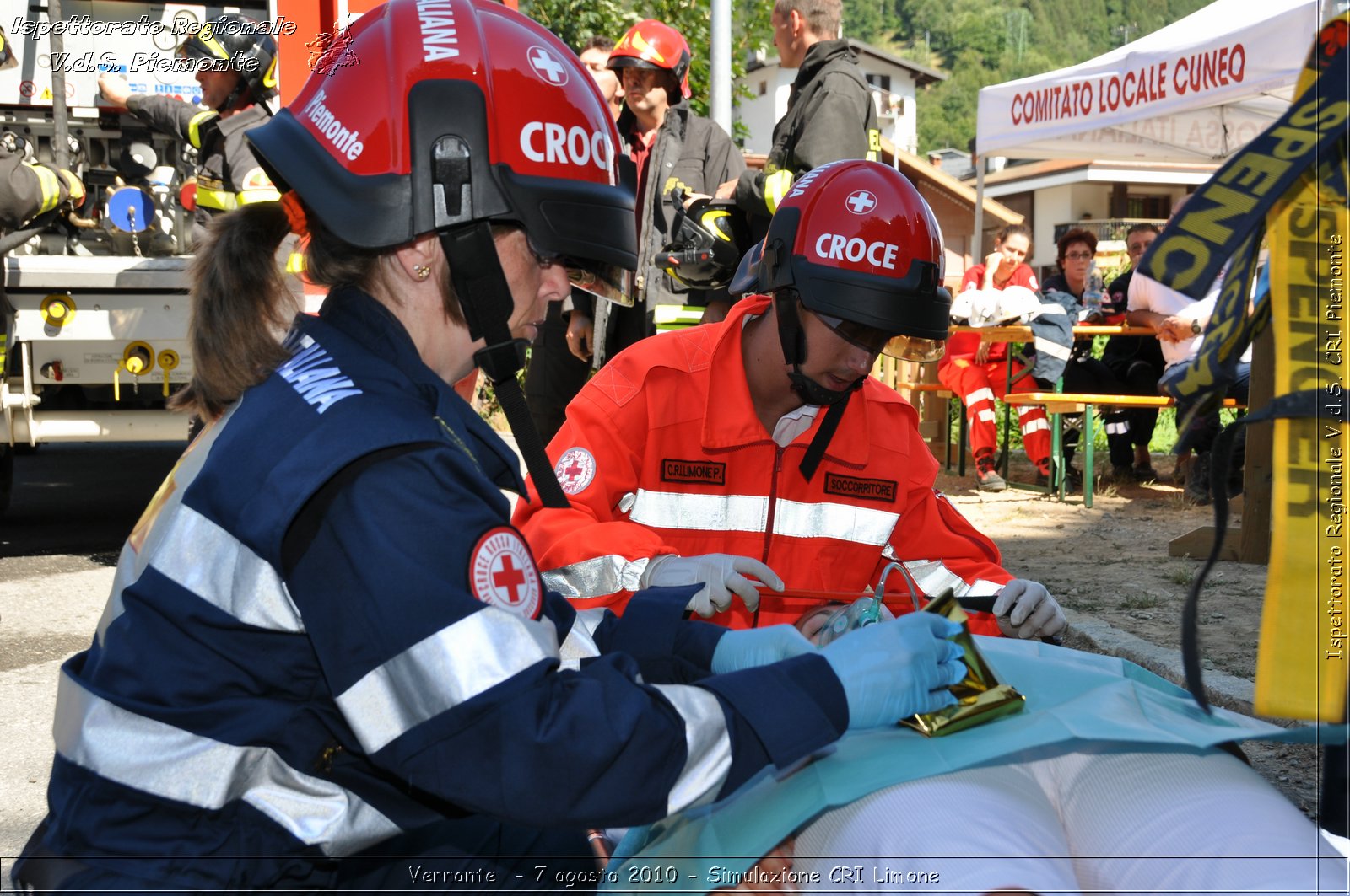 Vernante  - 7 agosto 2010 - Simulazione CRI Limone -  Croce Rossa Italiana - Ispettorato Regionale Volontari del Soccorso Piemonte