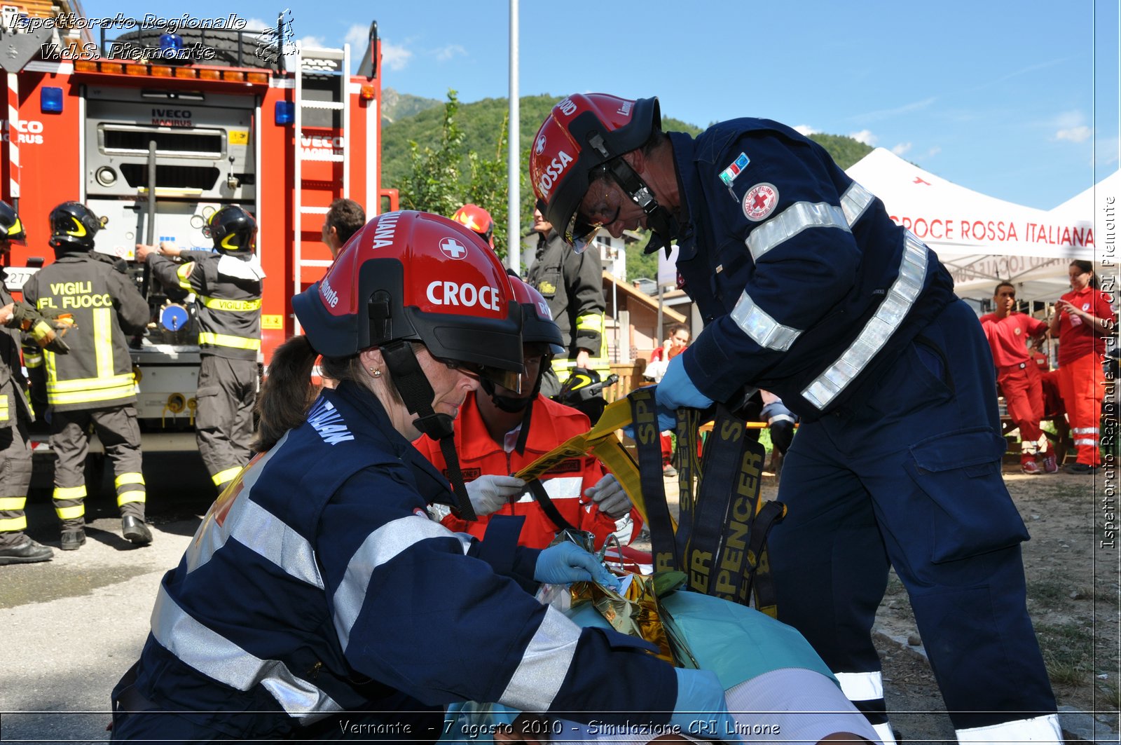 Vernante  - 7 agosto 2010 - Simulazione CRI Limone -  Croce Rossa Italiana - Ispettorato Regionale Volontari del Soccorso Piemonte