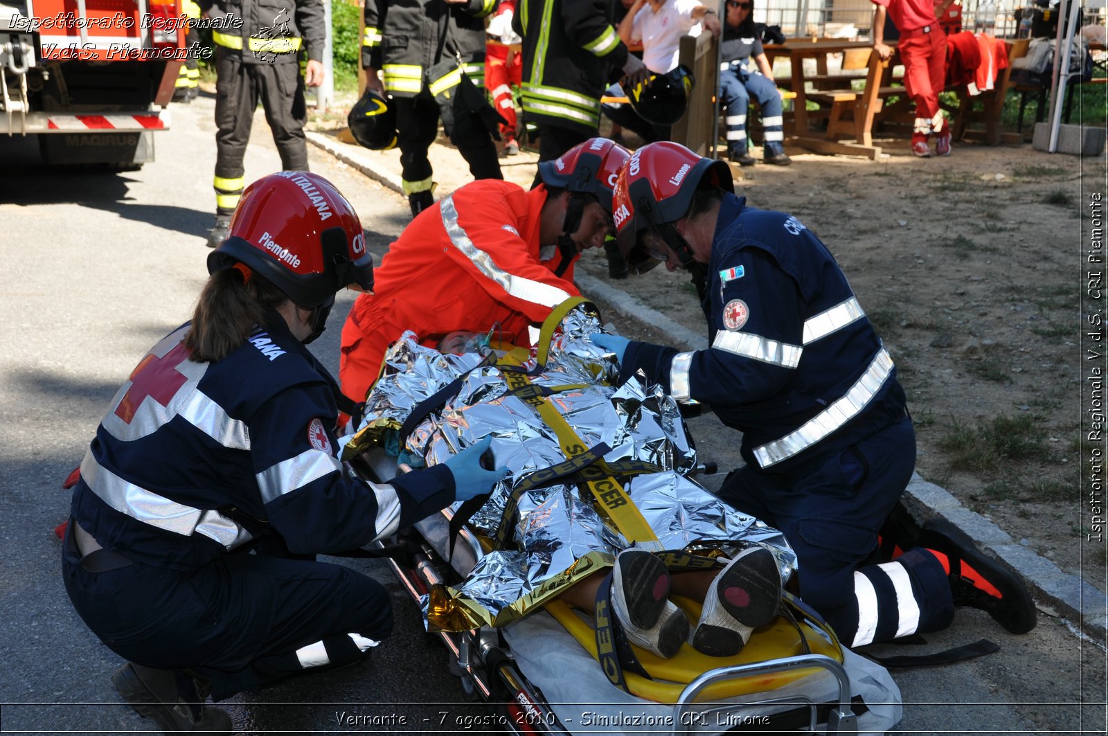 Vernante  - 7 agosto 2010 - Simulazione CRI Limone -  Croce Rossa Italiana - Ispettorato Regionale Volontari del Soccorso Piemonte