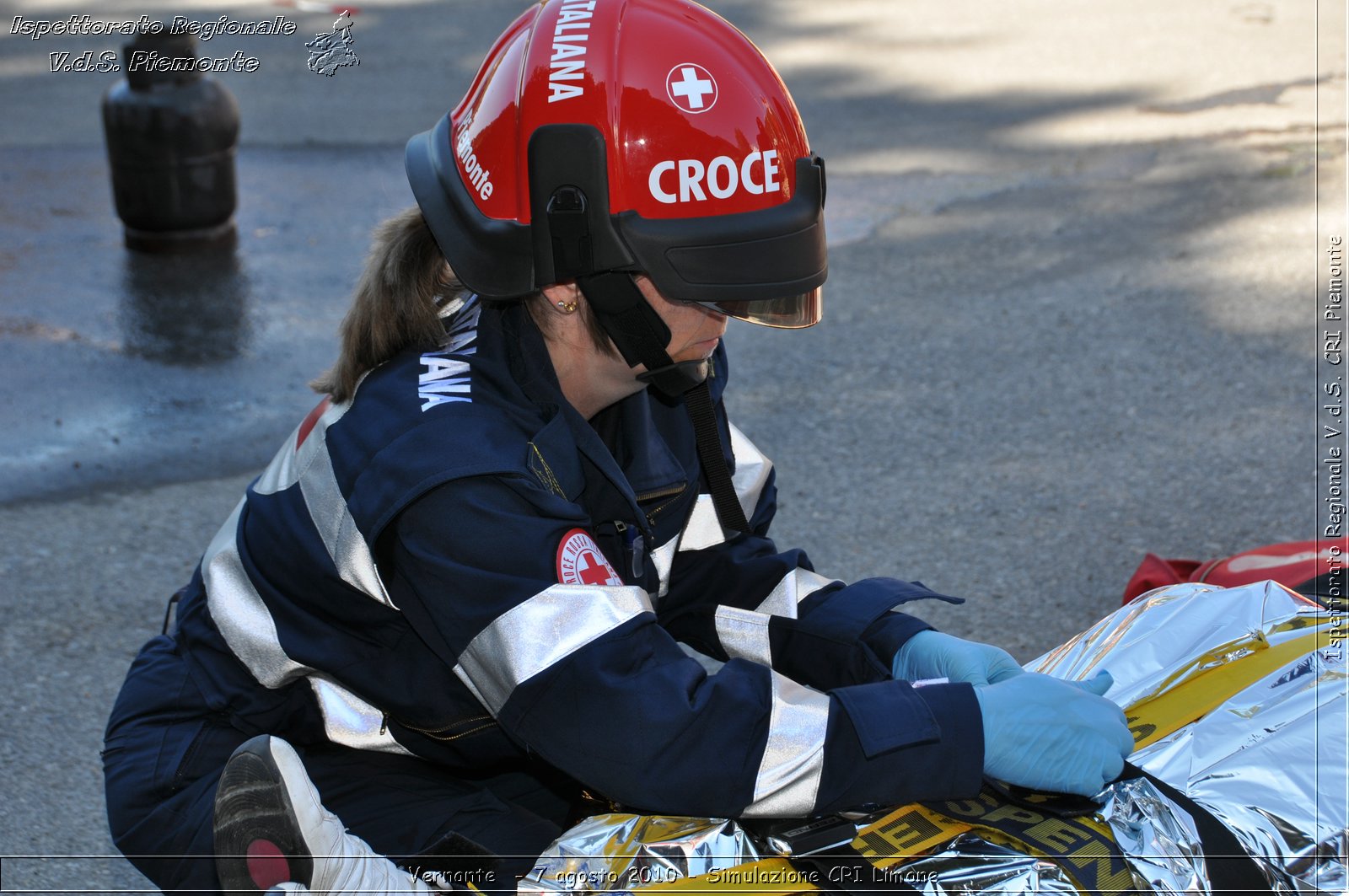 Vernante  - 7 agosto 2010 - Simulazione CRI Limone -  Croce Rossa Italiana - Ispettorato Regionale Volontari del Soccorso Piemonte