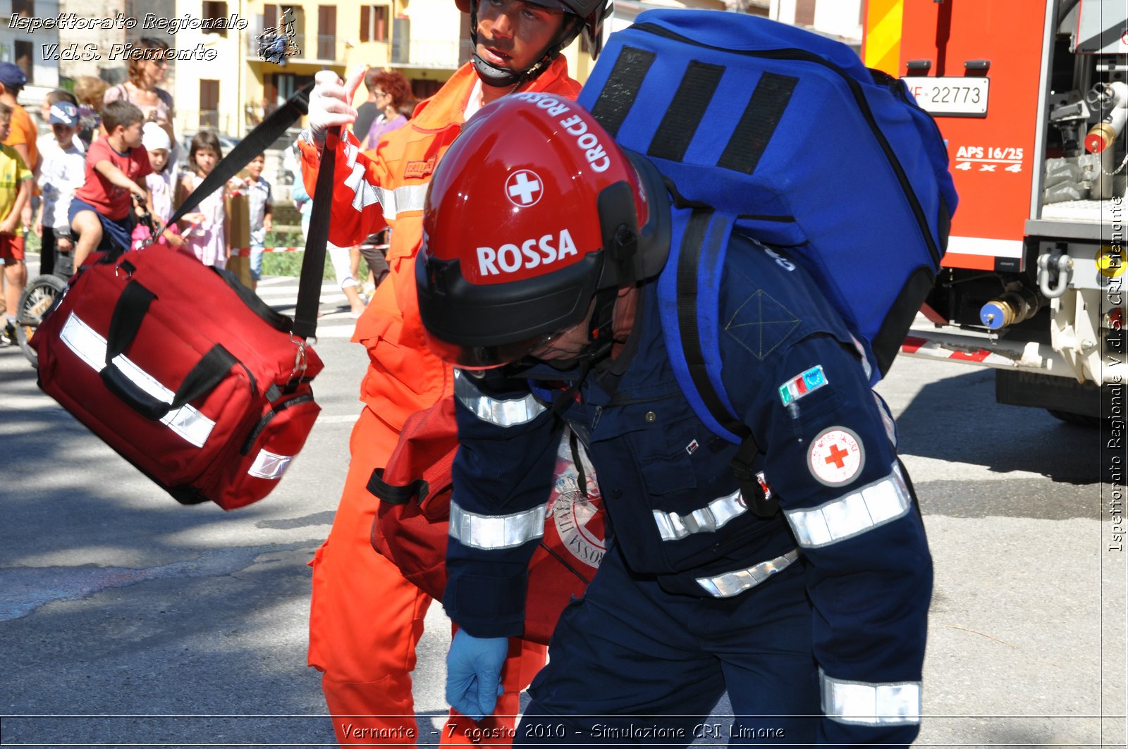 Vernante  - 7 agosto 2010 - Simulazione CRI Limone -  Croce Rossa Italiana - Ispettorato Regionale Volontari del Soccorso Piemonte