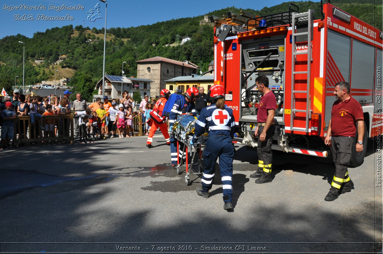 Vernante  - 7 agosto 2010 - Simulazione CRI Limone -  Croce Rossa Italiana - Ispettorato Regionale Volontari del Soccorso Piemonte