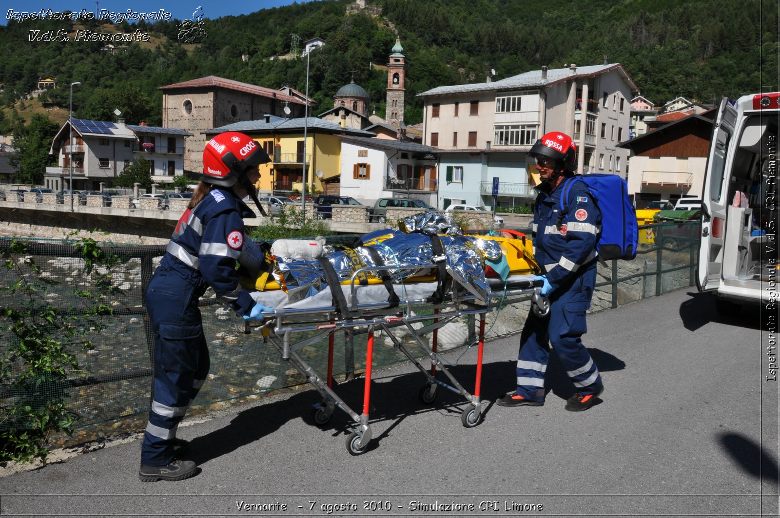 Vernante  - 7 agosto 2010 - Simulazione CRI Limone -  Croce Rossa Italiana - Ispettorato Regionale Volontari del Soccorso Piemonte