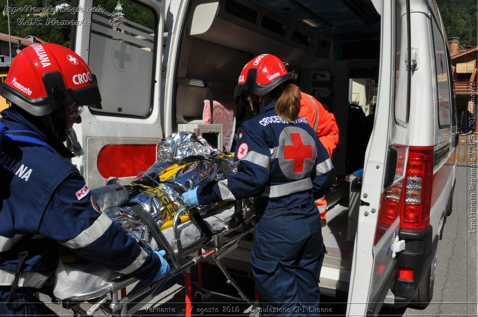 Vernante  - 7 agosto 2010 - Simulazione CRI Limone -  Croce Rossa Italiana - Ispettorato Regionale Volontari del Soccorso Piemonte