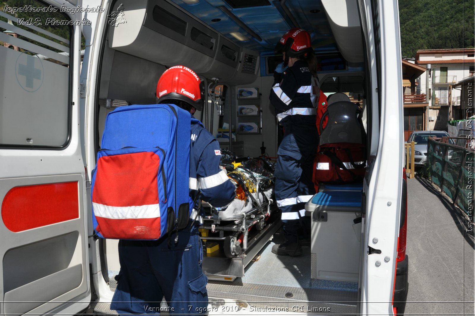 Vernante  - 7 agosto 2010 - Simulazione CRI Limone -  Croce Rossa Italiana - Ispettorato Regionale Volontari del Soccorso Piemonte