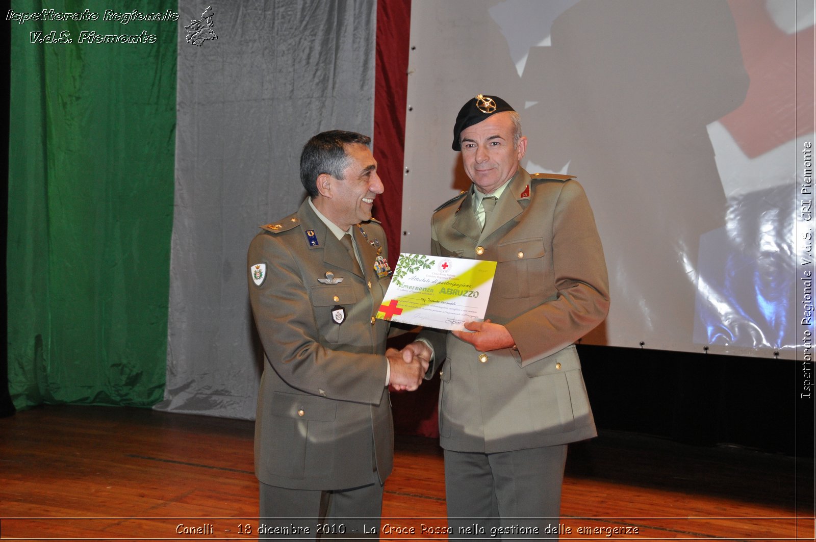 Canelli  - 18 dicembre 2010 - La Croce Rossa nella gestione delle emergenze -  Croce Rossa Italiana - Ispettorato Regionale Volontari del Soccorso Piemonte