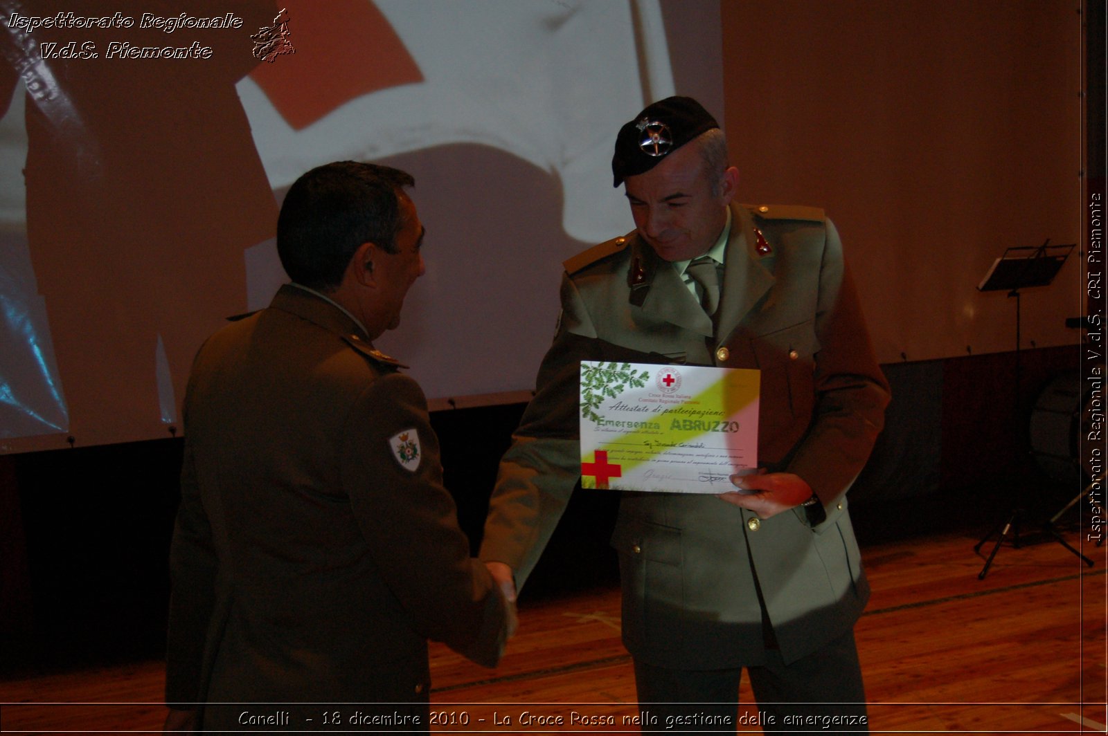 Canelli  - 18 dicembre 2010 - La Croce Rossa nella gestione delle emergenze -  Croce Rossa Italiana - Ispettorato Regionale Volontari del Soccorso Piemonte